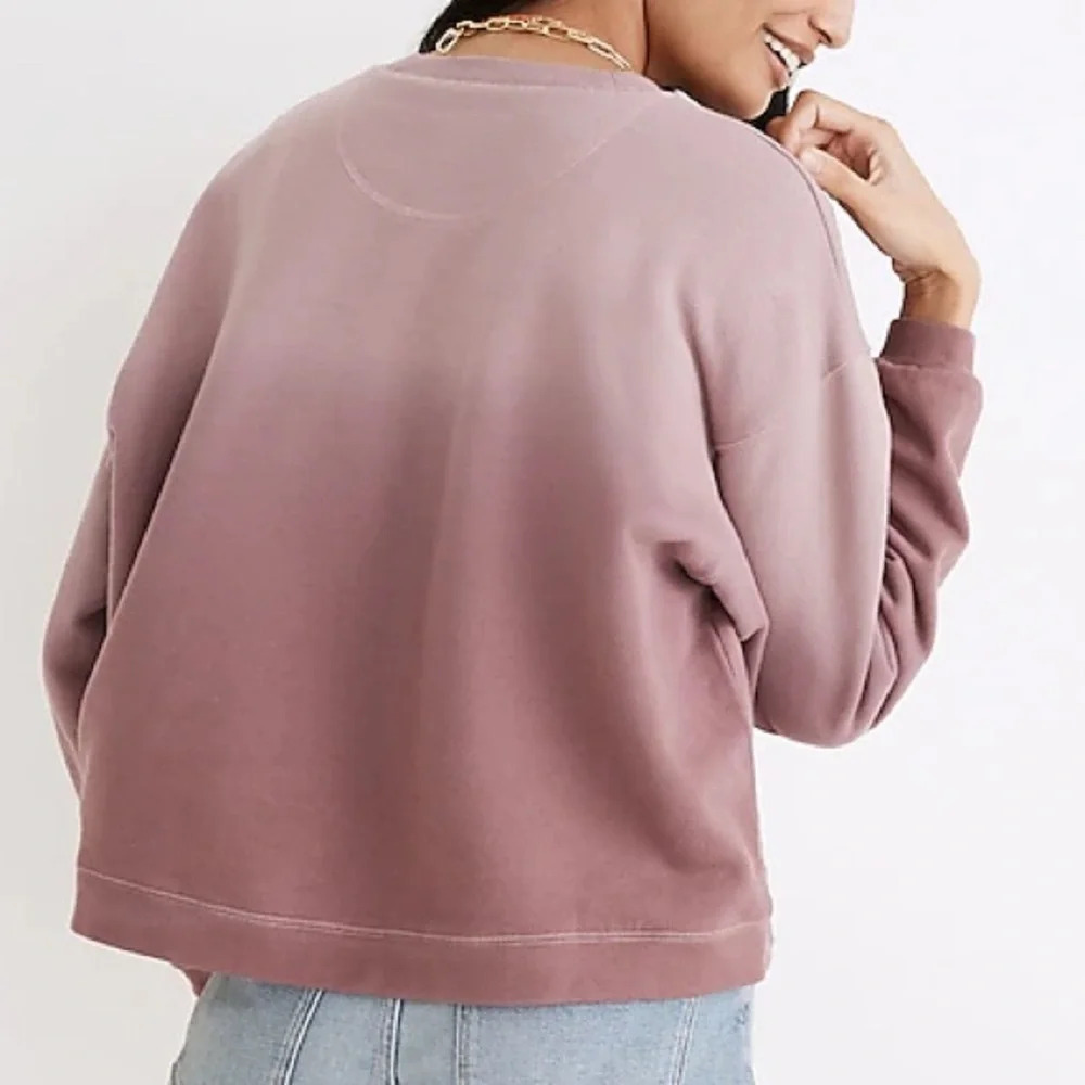 Madewell Dip-Dye (Re)sourced Cotton Swing Crewneck Sweatshirt Classic Lilac - Picture 4 of 5